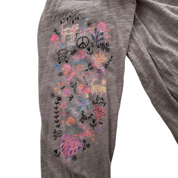 Natural Life Live Happy Oversized Cotton Doodle Long Sleeve Tee Shirt SZ XXL - Picture 6 of 11